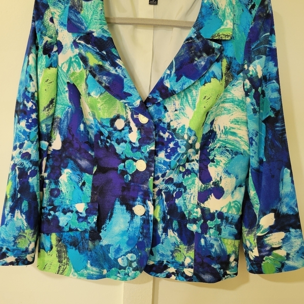 Evan-Picone Vibrant Abstract Blazer - Picture 3 of 12